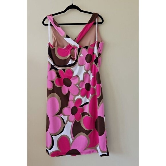 Joseph Ribkoff Dress s18 Multicolor Bodycon Sleeveless Floral Ruched Buckle Boho - Picture 13 of 13